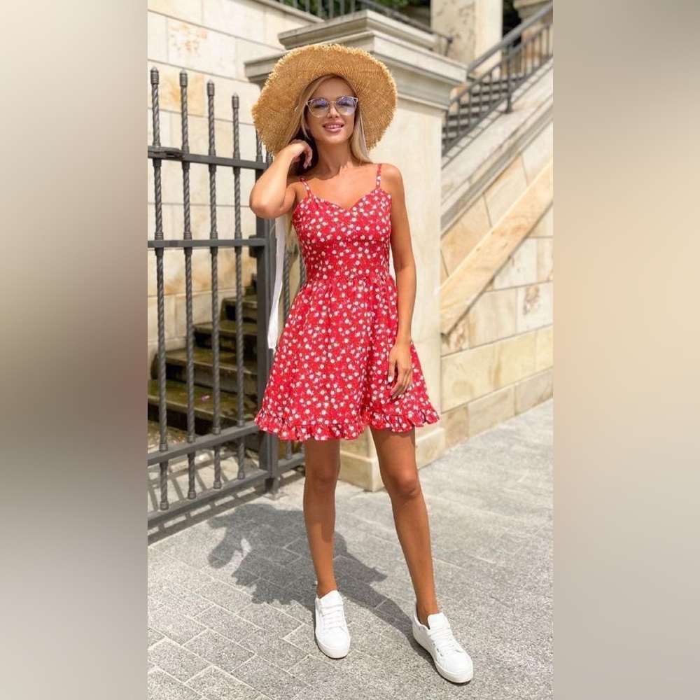 Women’s Floral Red Dress